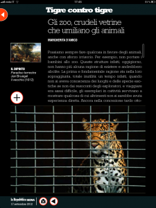 Tigre contro tigre - Gli zoo, crudeli vetrine - di Margherita d'Amico - Repubblica sera